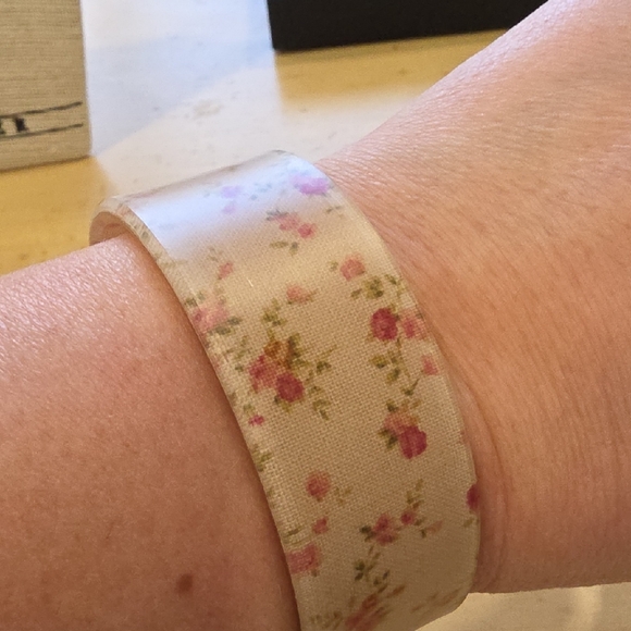 Floral Beige Cuff Bracelet - Picture 2 of 3